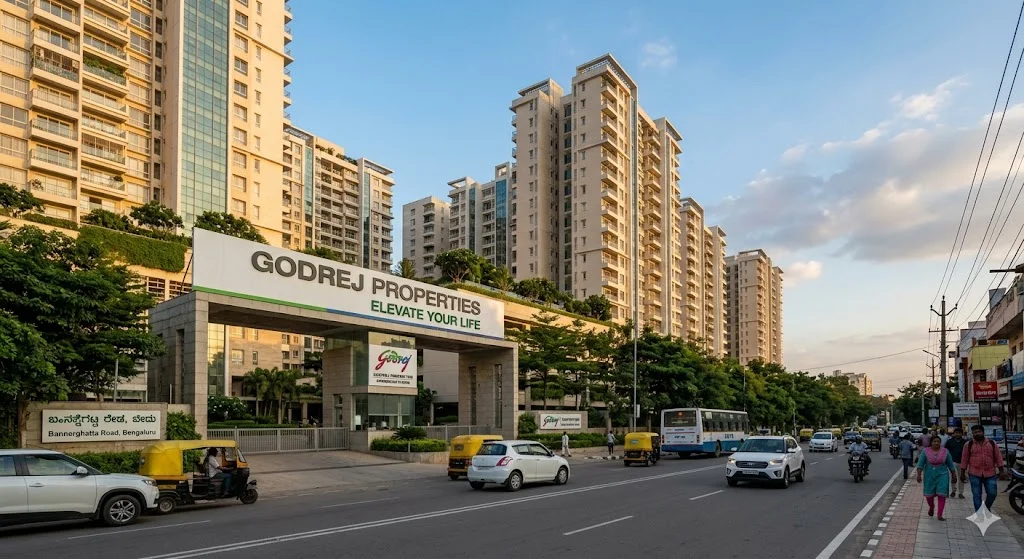 Godrej Properties on Bannerghatta Road Bengaluru - Luxury Residential Project Exterior and Modern Amenities